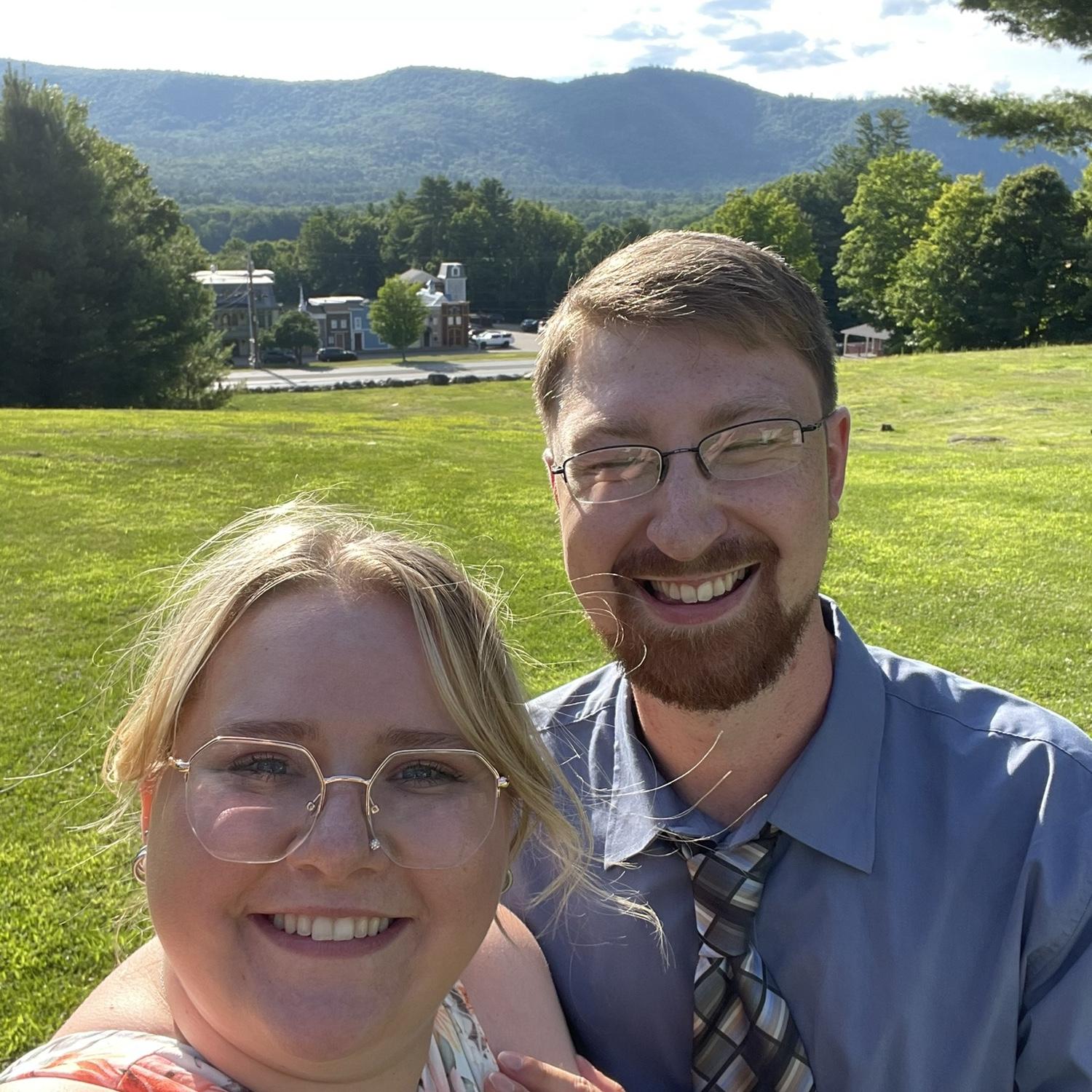 Attending our first wedding as an engaged couple!