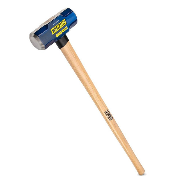 Estwing 10-Pound Hard Face Sledge Hammer - 36-Inch Hickory Handle, Ergonomic Grip, Durable Construction for Demolition & Stake Driving