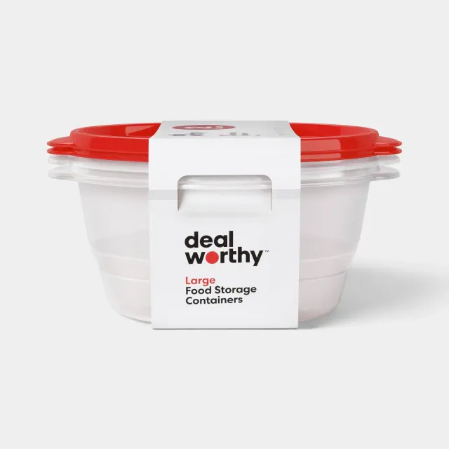 Large Round Food Storage Containers - 128oz/2ct - Dealworthy™