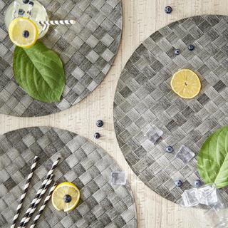 Basketweave Round Woven Placemat, Set of 4