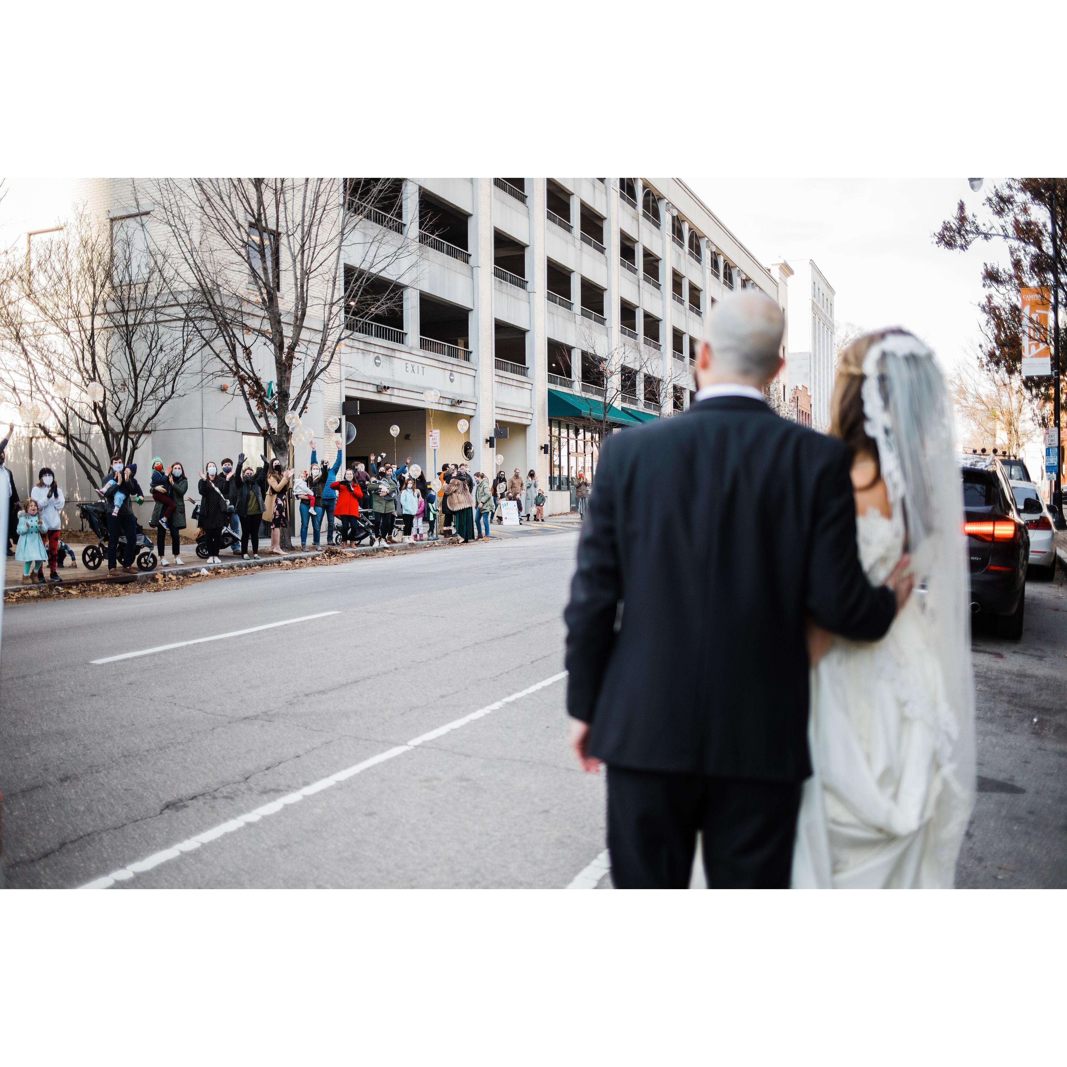 A parade of friends surprised us to cheer on our special day since we couldn't celebrate all together.