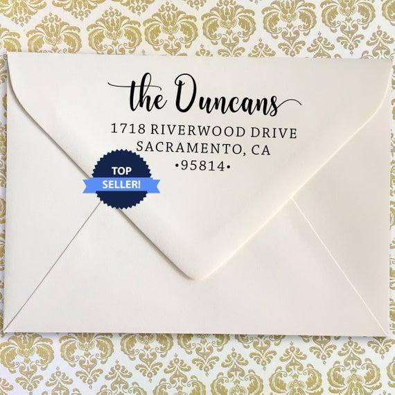 Custom Family Address Stamp, The Duncans Design Address Stamp, Self-Inking Return Address Stamps, Housewarming Gift Stamp