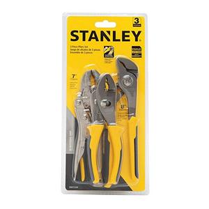Stanley 3 Piece Pliers Set 7" Locking Pliers 6" Slip Joint Pliers 8" Groove Joint Pliers Stht72309