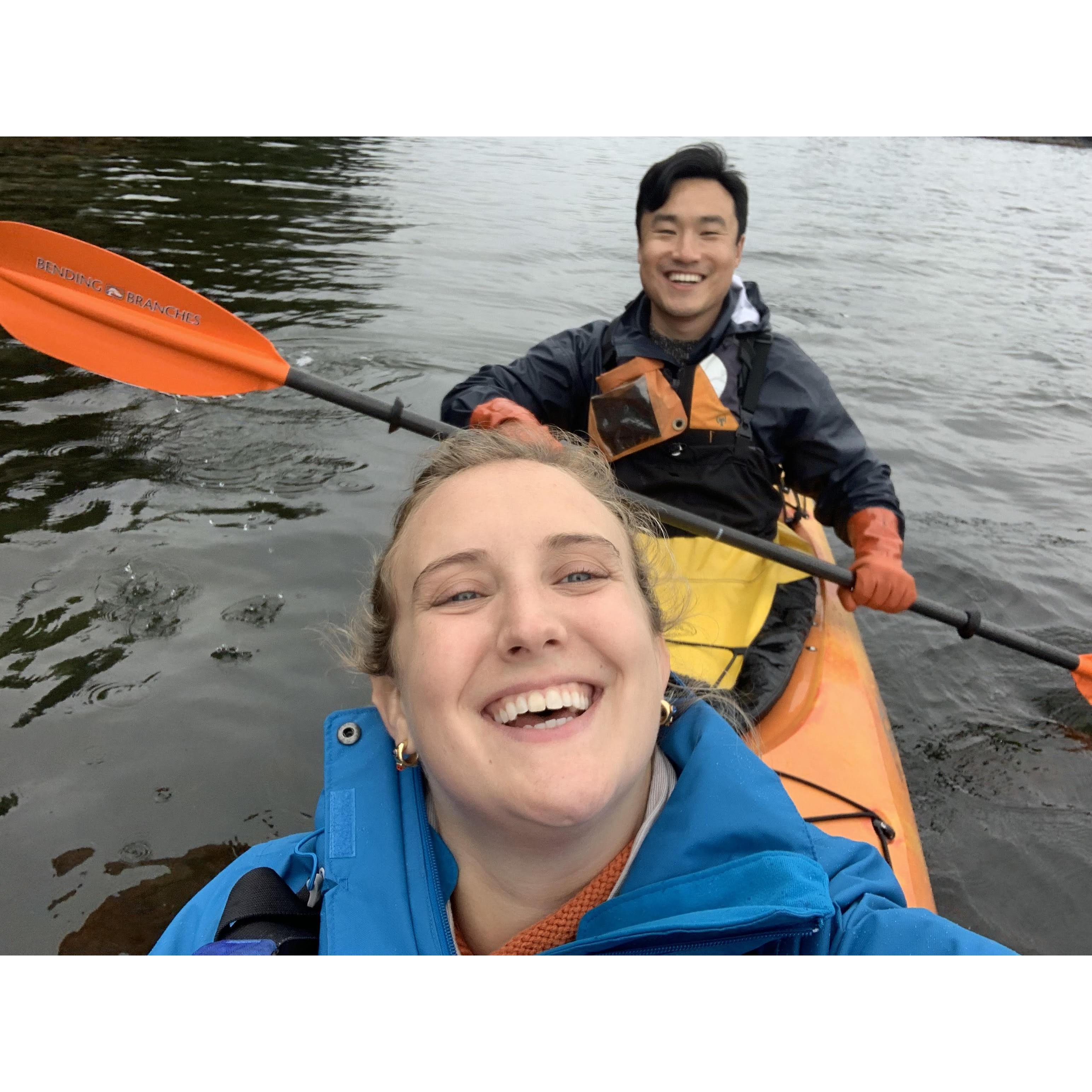 And kayak in the cold Alaskan water