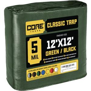 Core Tarps 12-ft x 12-ft Green Waterproof Commercial Polyethylene 5-mil Tarp