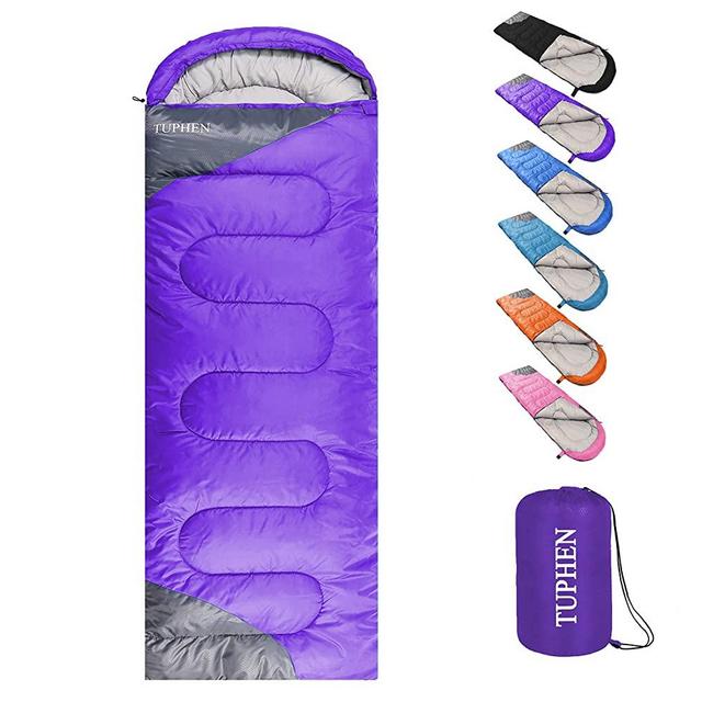 tuphen- Sleeping Bags for Adults Kids Boys Girls Backpacking Hiking Camping Cotton Liner, Cold Warm Weather 4 Seasons Winter, Fall, Spring, Summer, Indoor Outdoor Use, Lightweight & Waterproof