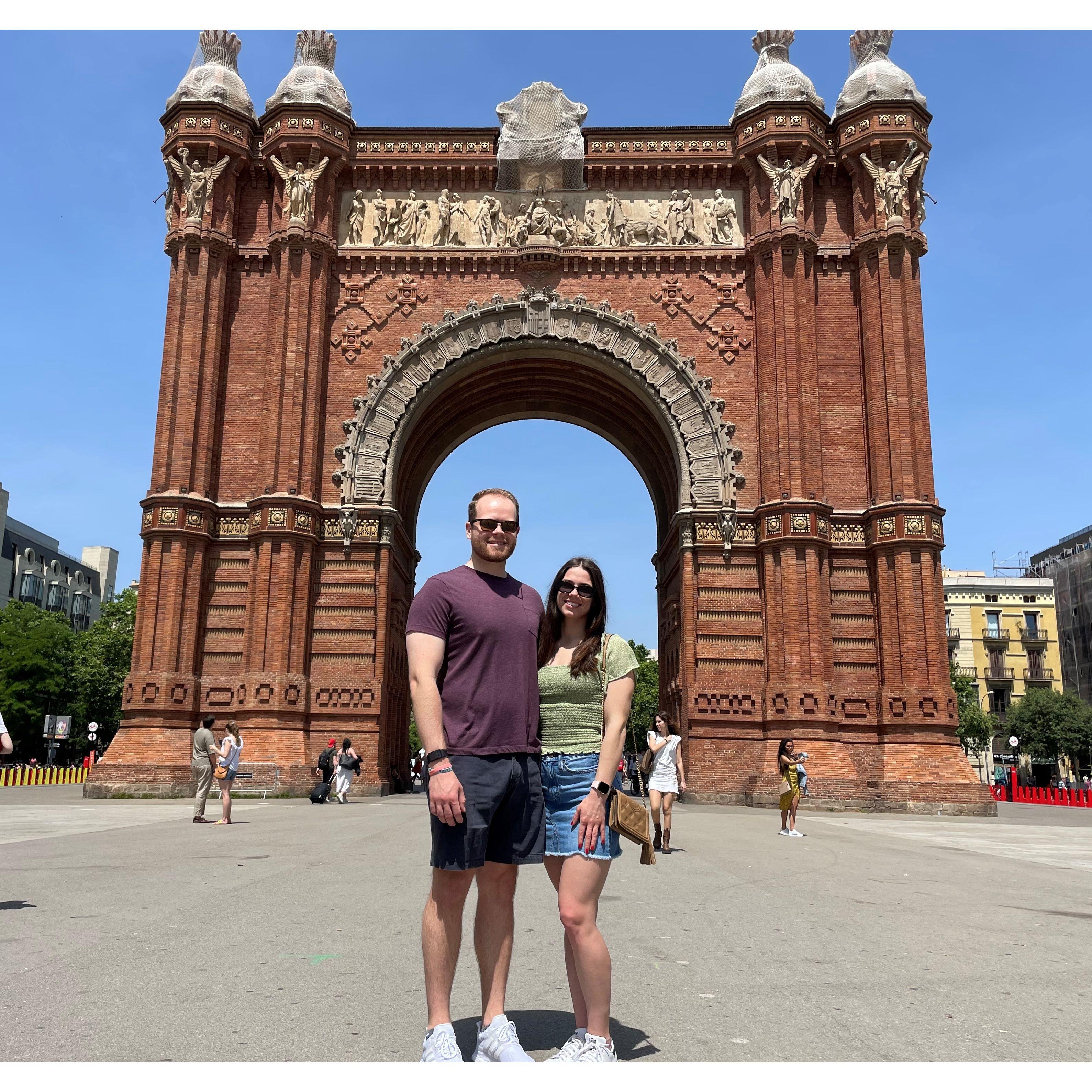 In front of Arc de Triomf in Barcelona