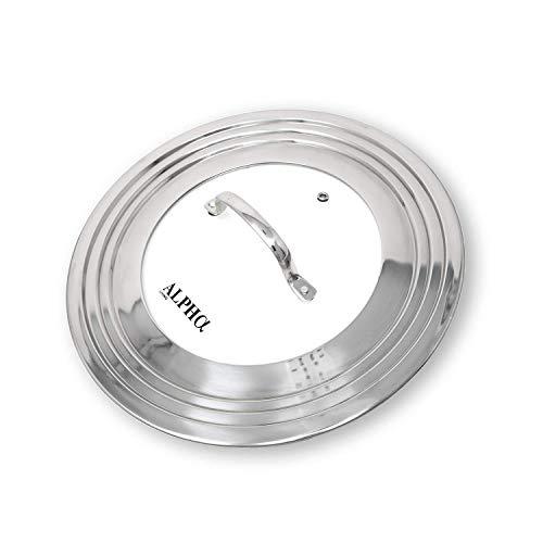 Alpha Living 60015 7" to 12" High Grade Stainless Steel and Glass Universal, Fits All Pots, Replacement Frying Pan Cover and Skillet Lids, 7-12 inches,
