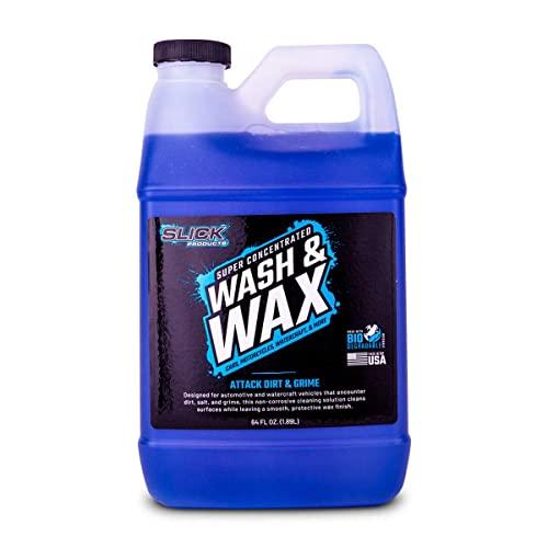 Slick Products Wash & Wax Super Concentrated Car Wash Foam Shampoo For Car, Truck, RV, Motorhome, Toy Hauler, and Boat - 64 oz.
