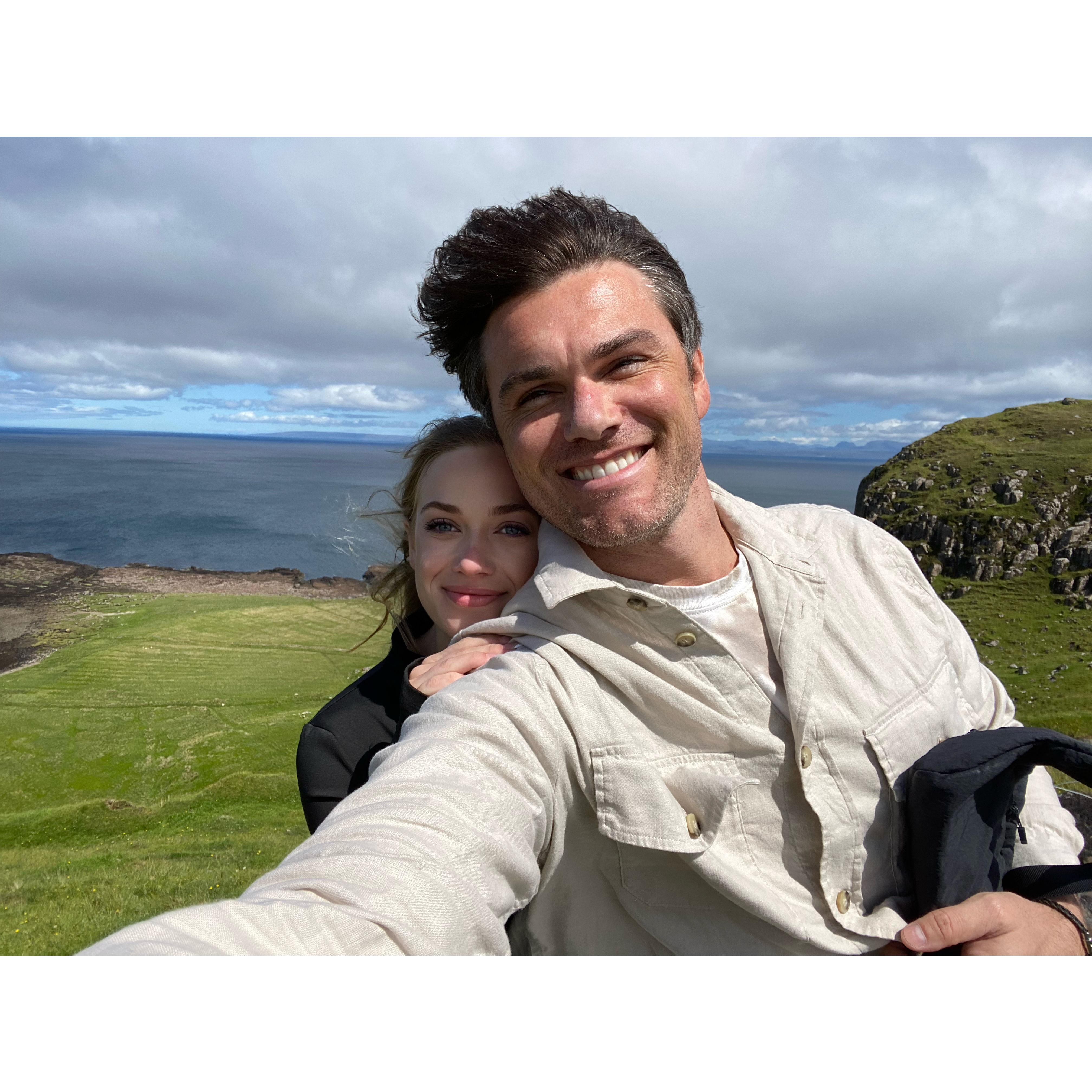 The cliffs of the Isle of Skye - one of the most incredible days and a moment when we both knew we would end up together.