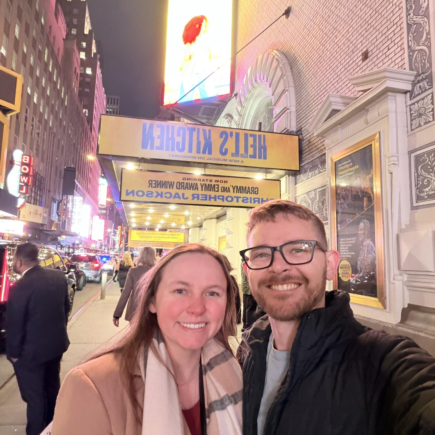 Seeing Hell’s Kitchen on Broadway the day before the proposal.