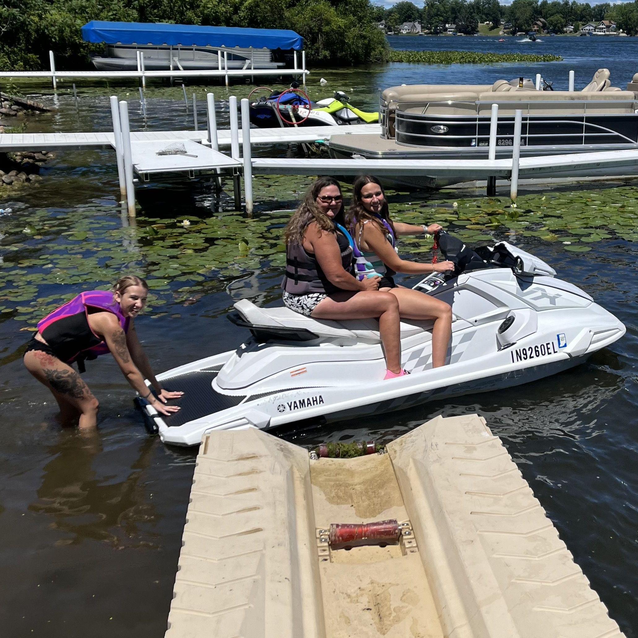 Sydney, Jennifer, and Jenna at the lake