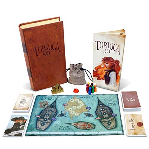 Tortuga 1667 Board Game - Treasure Plunder Game for Friends and Family - A Game of Cards, Strategy, Deceit, and Luck for 2-9 Players