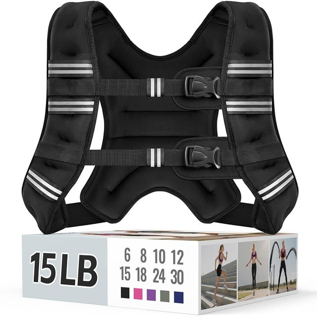Zeerun Weighted Vest for Women & Men with Reflective Stripe and Adjustable Buckle, Comfortable & Durable Rucking Vest for Walking, Running & Strength Training