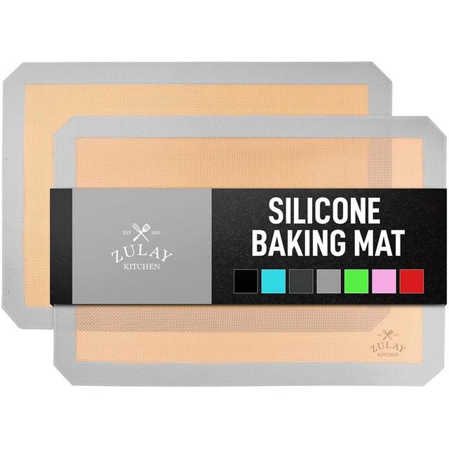 Zulay Kitchen Set of 2 Reusable Non-Stick Silicone Baking Mat Sheet