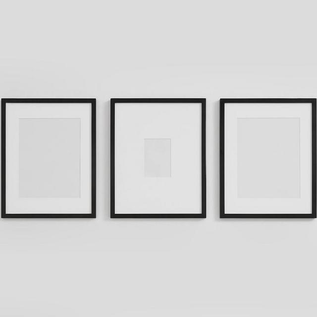 Wood Gallery Frames, Set of 3, 16"x20" Overall - Black