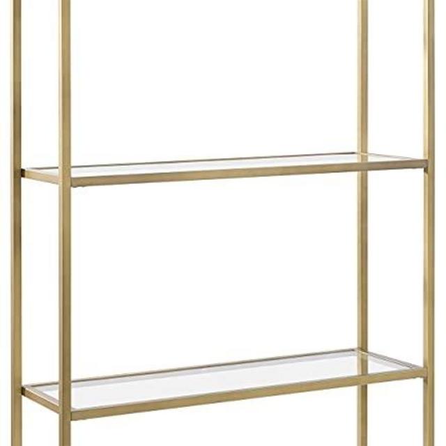 Crosley Furniture Aimee Etagere Bookcase - Gold and Glass