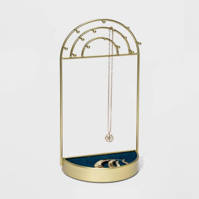 Jewelry Stand Organizer with Velvet Tray - A New Day™ Gold