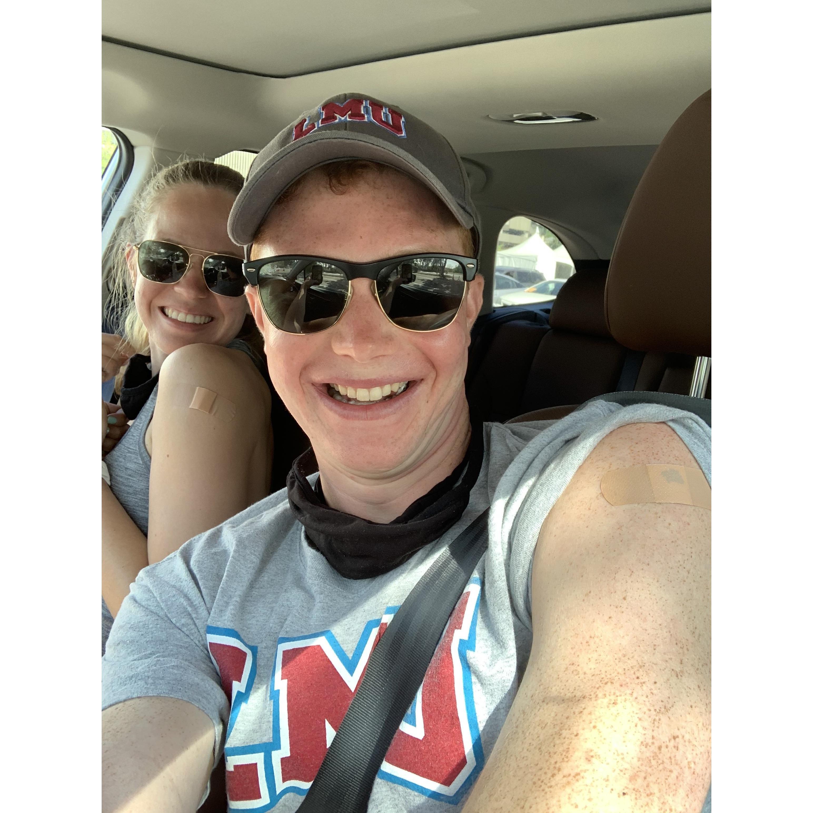 Us right after we got vaccinated!!