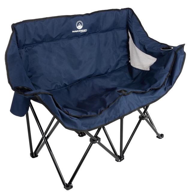 Wakeman Outdoor Camping Chair Loveseat, Blue