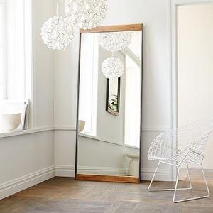 Industrial Metal + Wood Floor Mirror