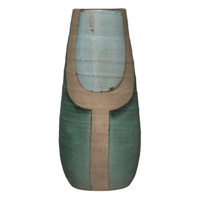 Hand-Painted Turquoise Terracotta Vase