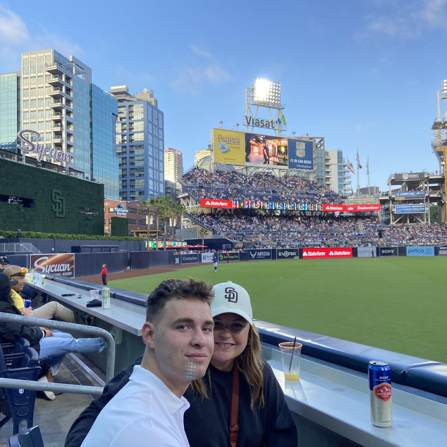 Experiencing our first Padres game with our fav CA family!