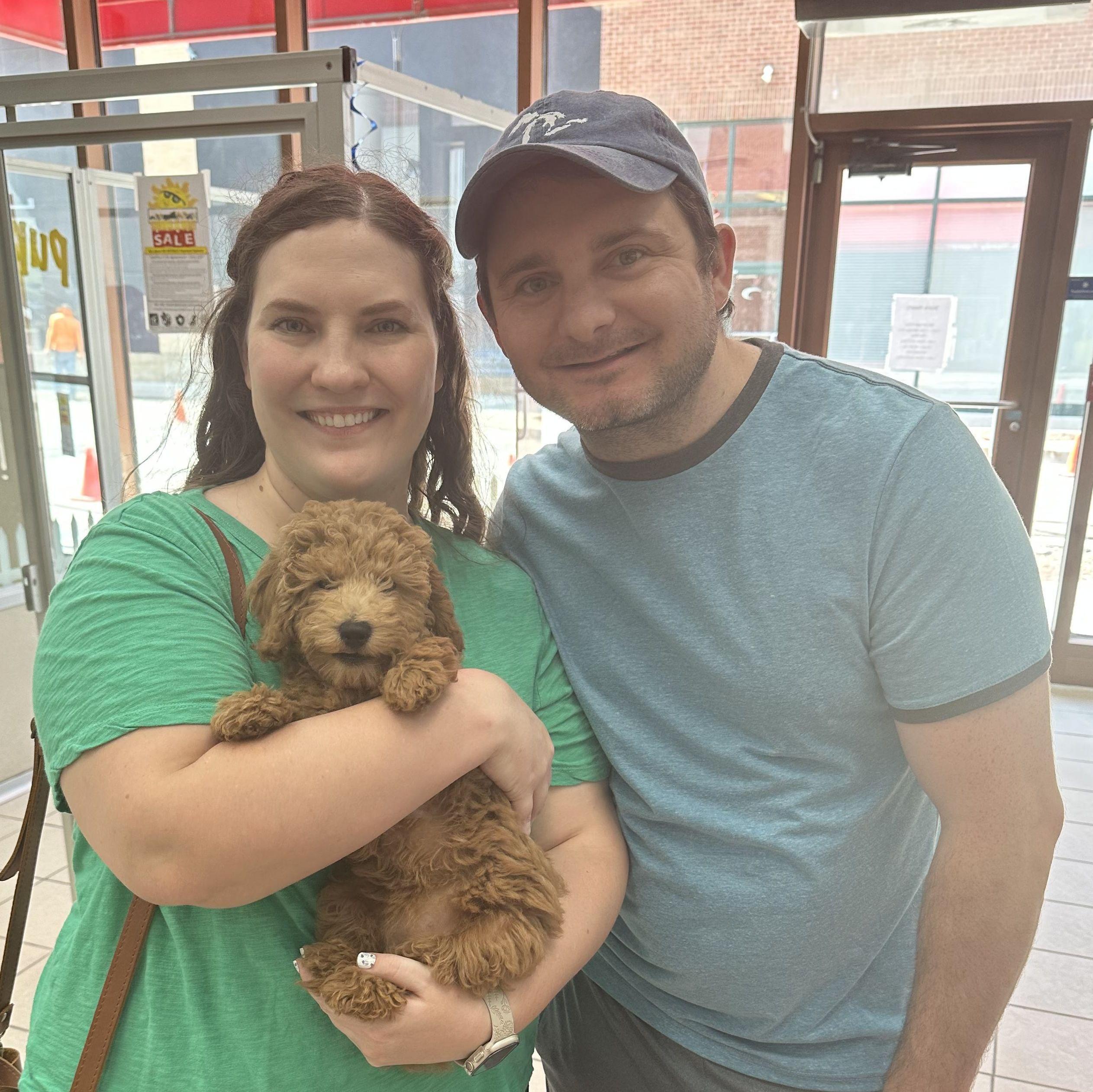 Picking up Penny from the Family Puppy pet store in Novi, Michigan September 2023