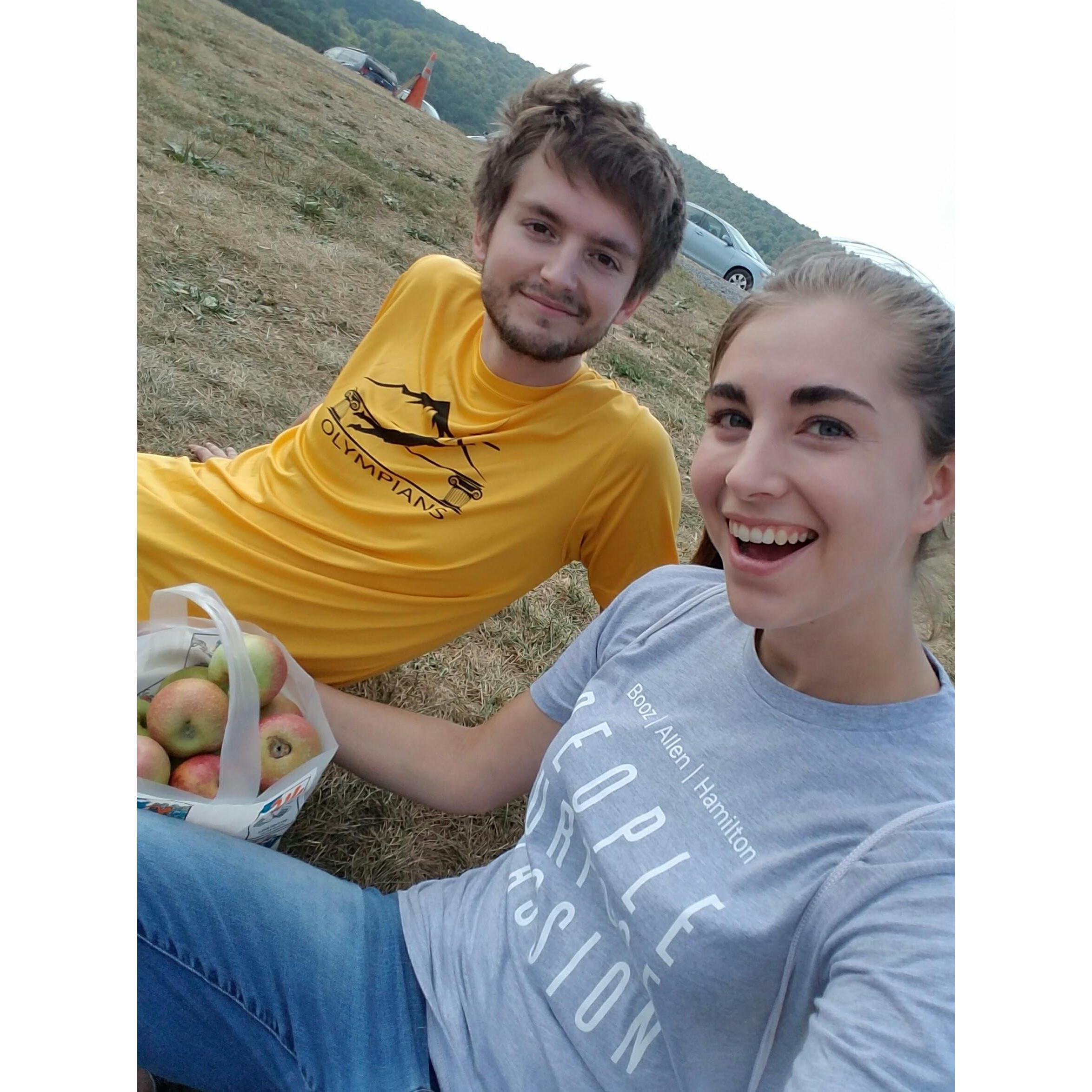 Our first of many apple picking trips together