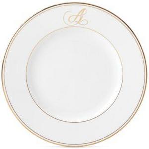 Lenox Federal Gold Monogram Script Dinner Plate