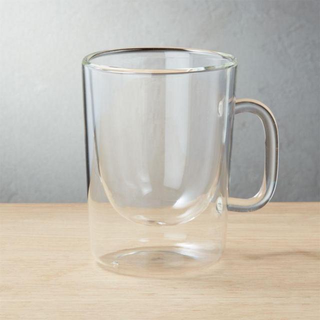 Foam Double Wall Glass Cappuccino Mug
