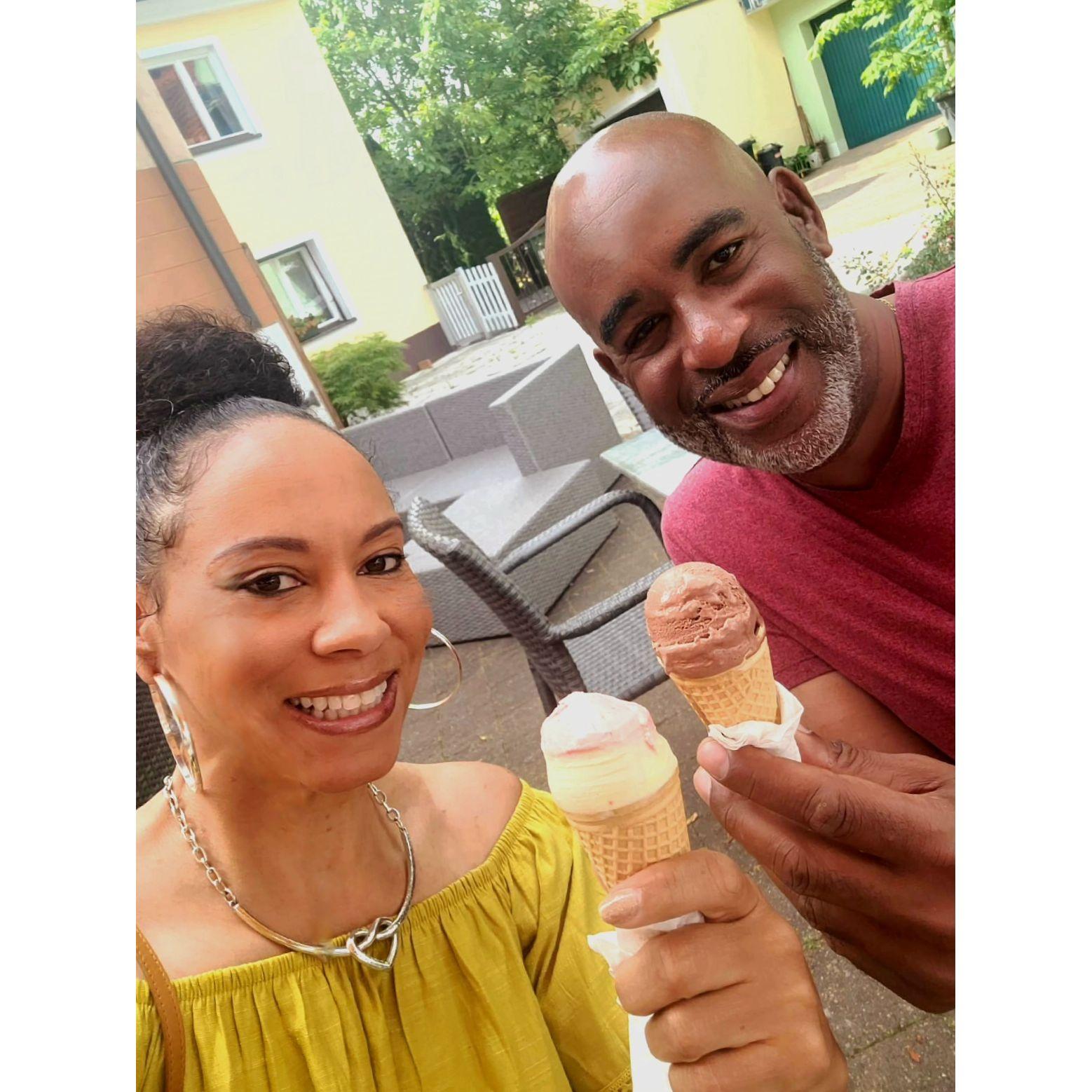 We are always going to enjoy ice-cream together.  She's vanilla - He's chocolate all day long.