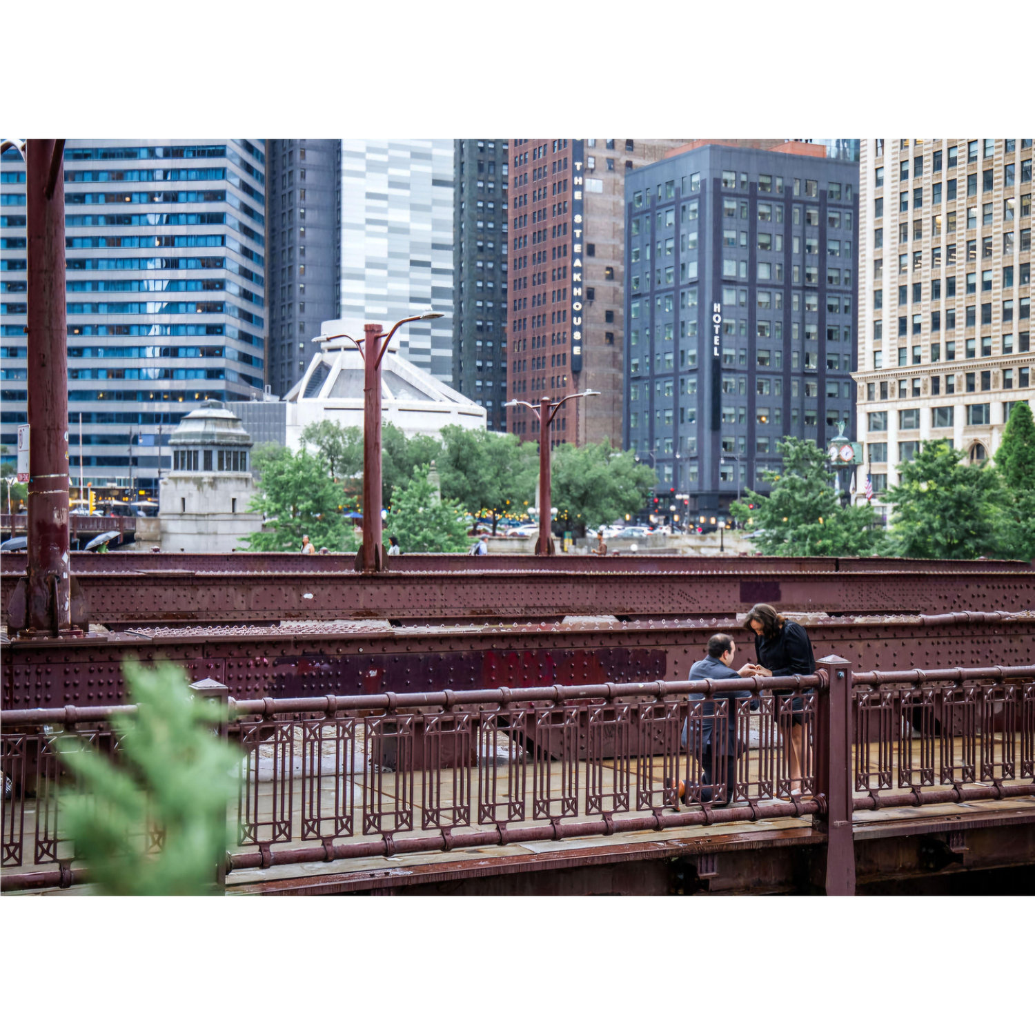 The day Xander popped the questions and Meg said "Yes" on the State Street bridge!