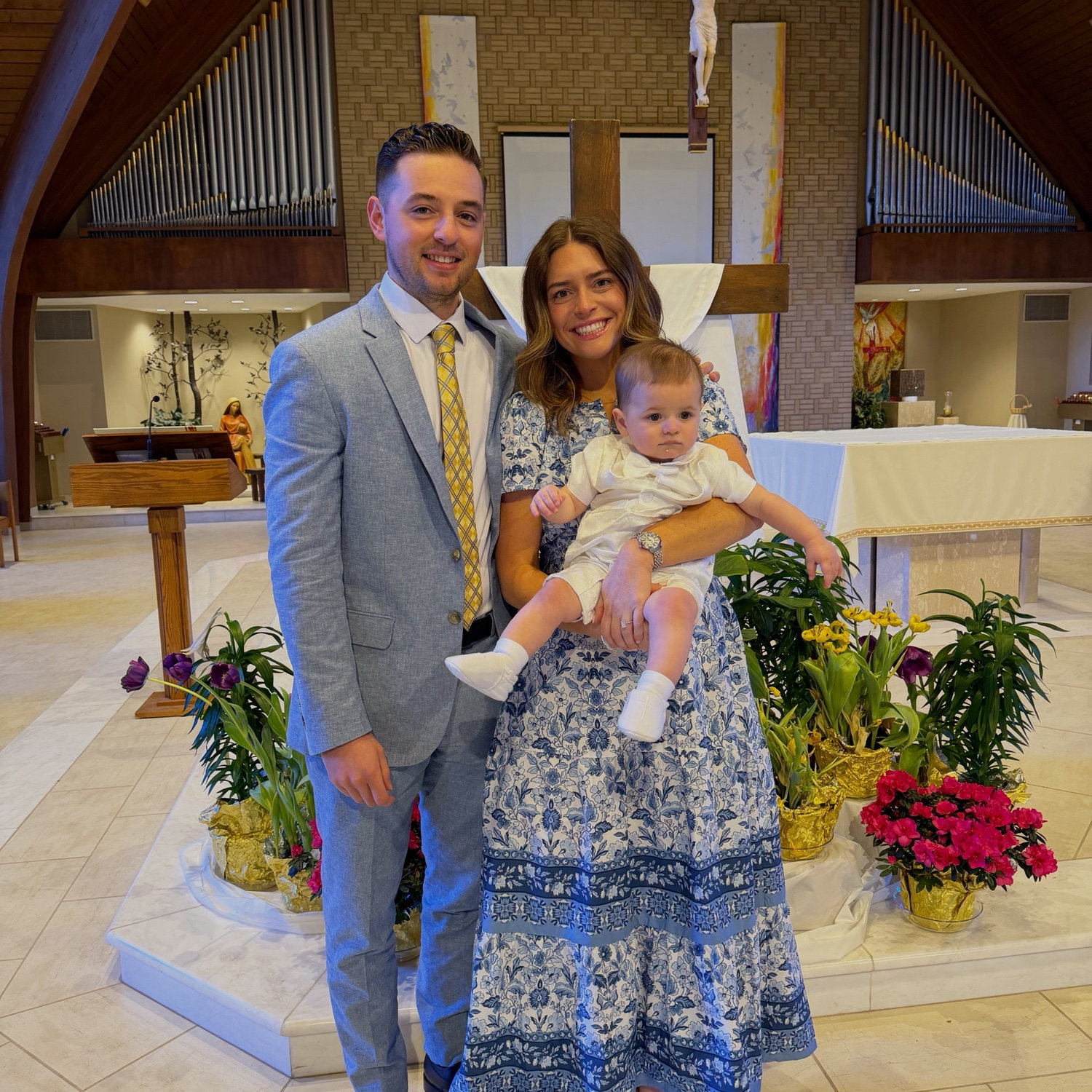 Proud godparents of our nephew Miles