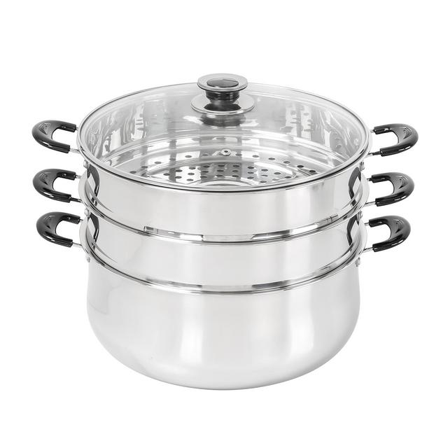 Concord 30 CM Stainless Steel 3 Tier Steamer Pot Steaming Cookware - Triply Bottom