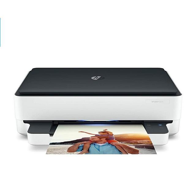HP Envy 6075 Wireless All-in-One Printer, Mobile Print, Scan & Copy, Compatible with Alexa (8QQ97A) (Renewed)