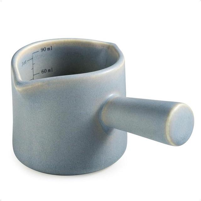 YHOJOY Espresso Cups Ceramic, Espresso Measuring Cups with Dual Measurement Scale, Expresso Shots Cup with Handle, Espresso Accessories, 3 Oz/ 90 Ml, Blue