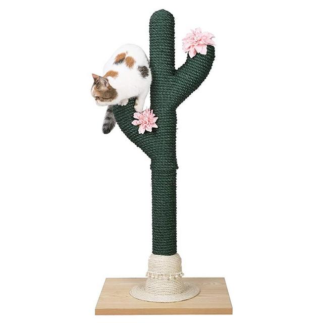 PetnPurr Handmade Cactus Cat Scratching Post for Large and Multiple Cats – Designed for Vertical Scratch, Stretch and Climb