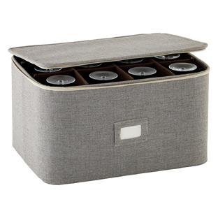 Brown Twill Stemware/Wine Glass Storage Case