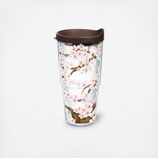 Cherry Blossom Tumbler with Travel Lid