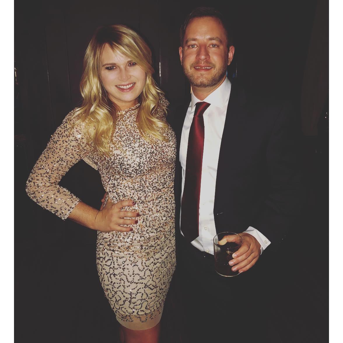 At Hayley's firm's Christmas Party in December of 2017.
