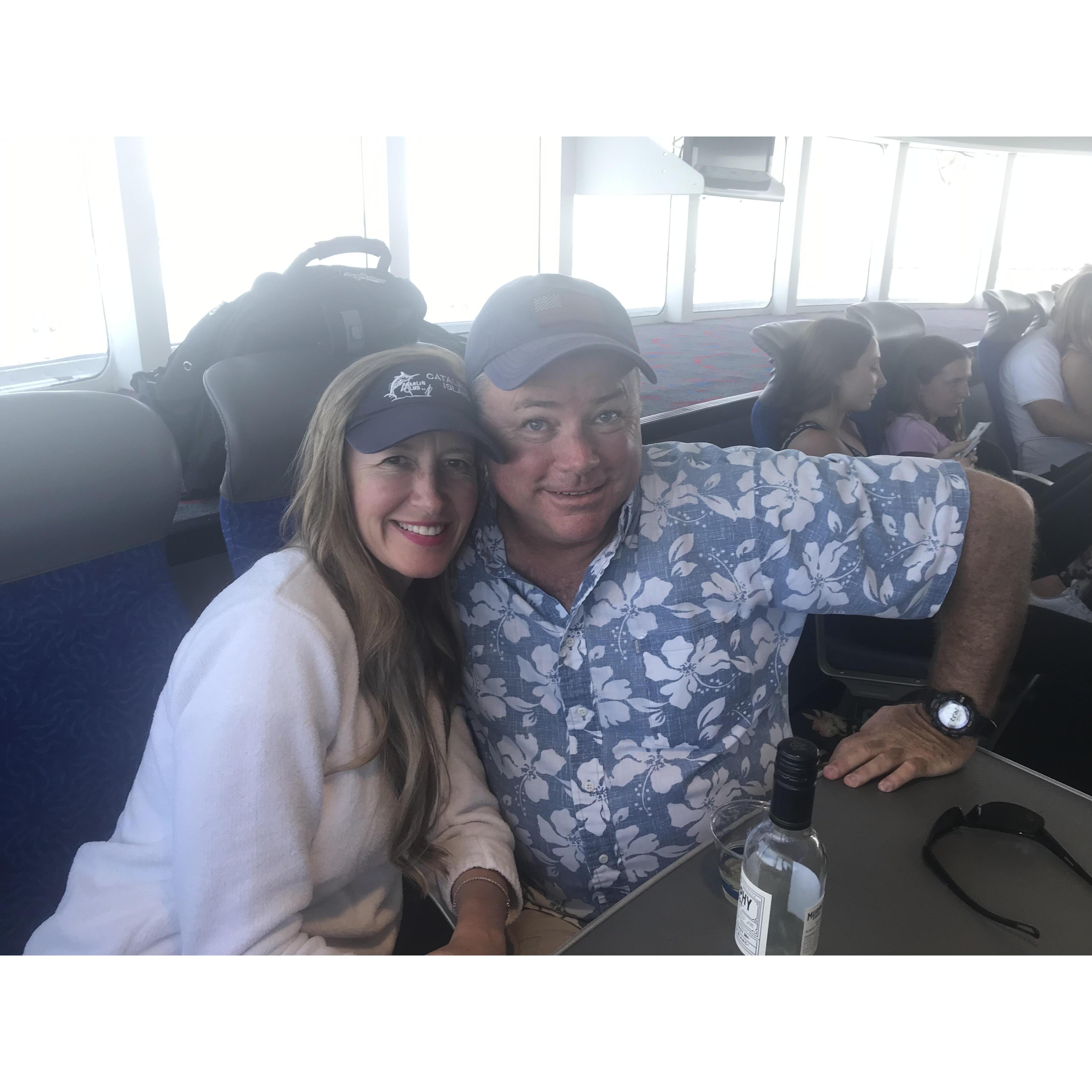 On the boat over to Catalina, July 2019