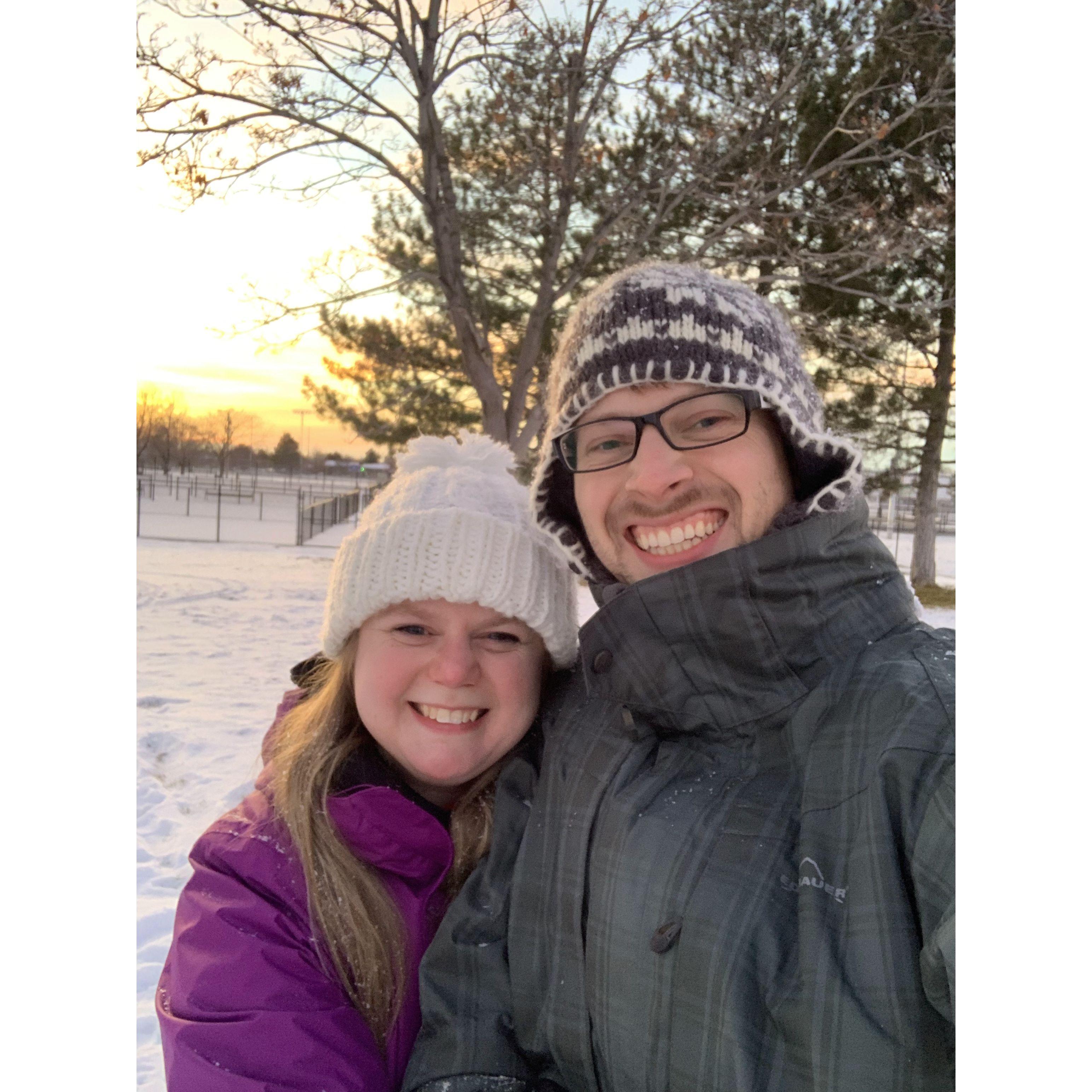 We lived near a park and went there several times in the winter.