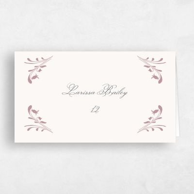 Pink Vintage Wedding Place Card - Camberley