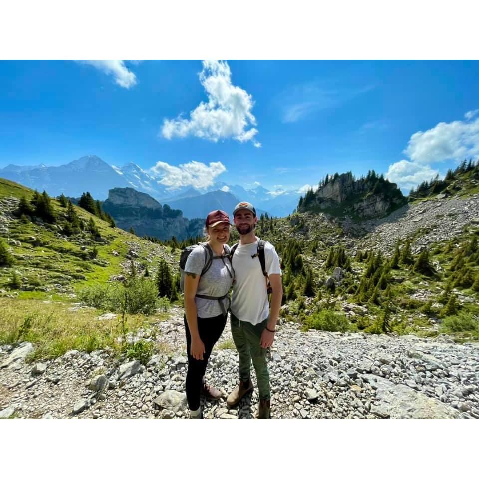 Switzerland! Hiking in our airport clothes because our luggage got lost