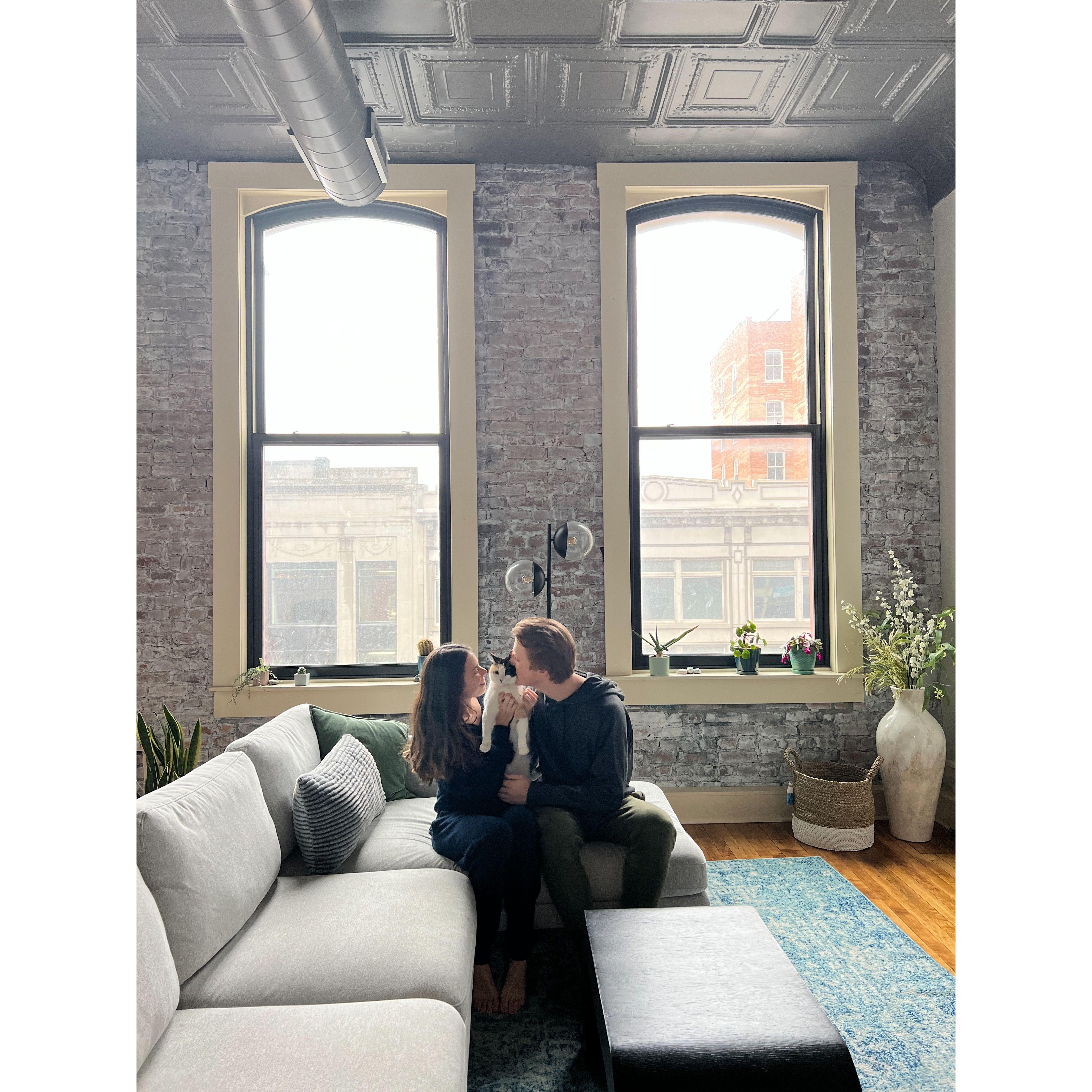 Our first apartment in Syracuse was this downtown loft. Sadie turned 2 in this picture!