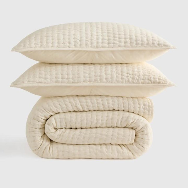 European Linen Cotton Stitch Quilt Set