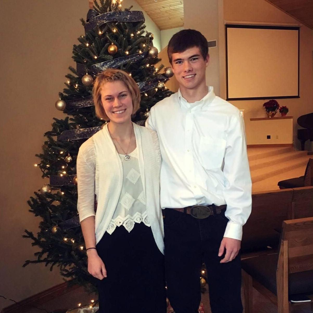 2017-Our first Christmas picture together as a couple. This was taken after our Church Cantata performance.