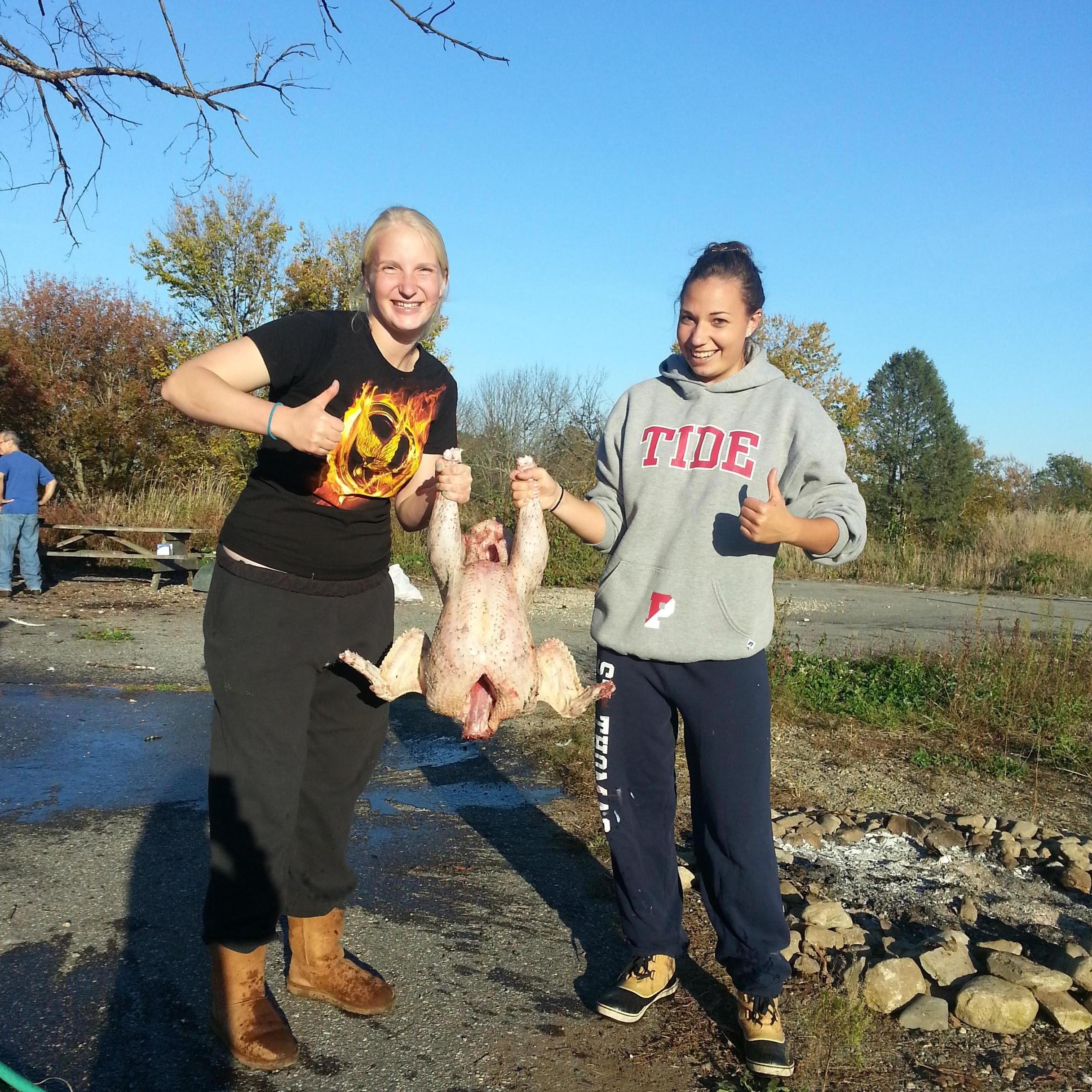 The first time Emily visited Keara at her home in New Hampshire, it happened to be "turkey-prepping weekend" at the farm...did Emily know what she was getting into at this moment?