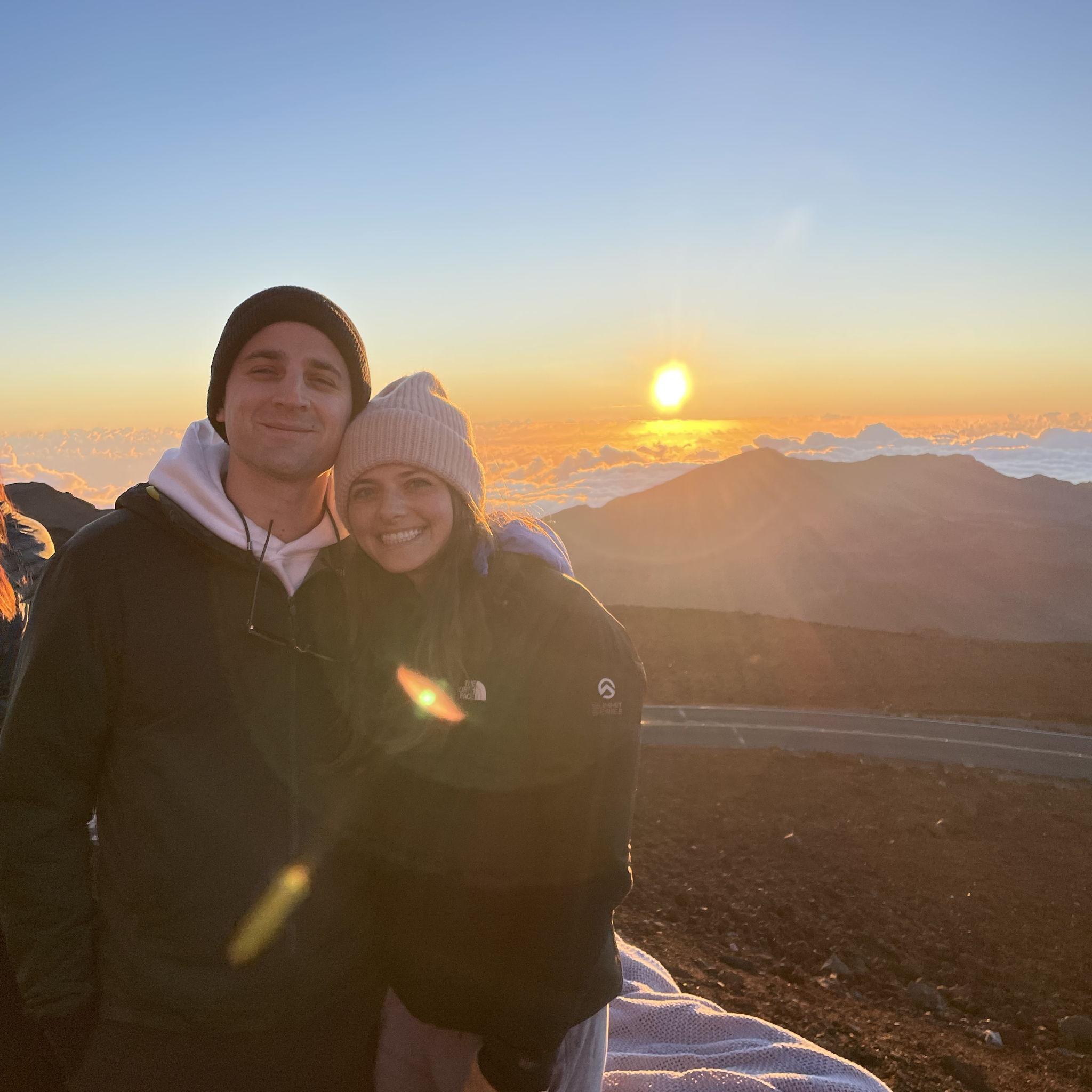 Sunrise on top of Haleakala, a volcano on Maui